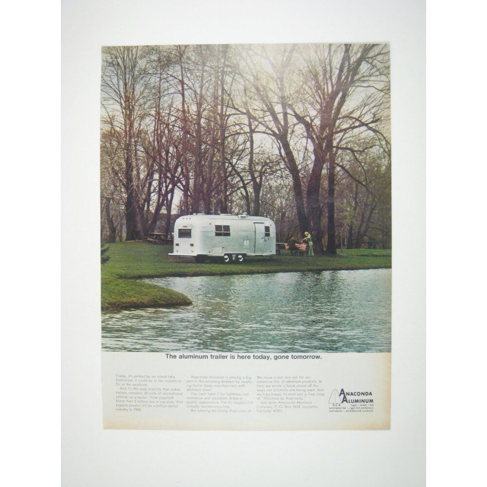 Anaconda Aluminum Trailer Advertisement Camping Vehicle 1960s Vintage Print Ad
